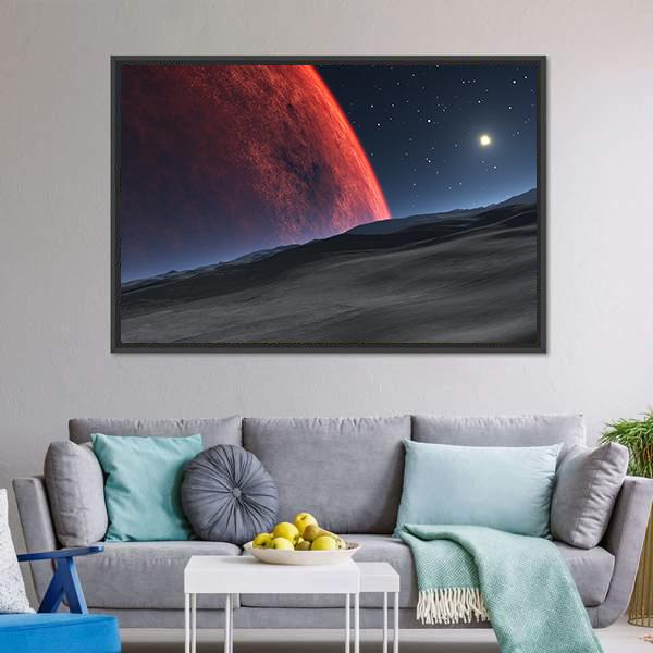 Deimos With Red Planet Canvas Wall Art-3 Horizontal-Gallery Wrap-25" x 16"-Tiaracle