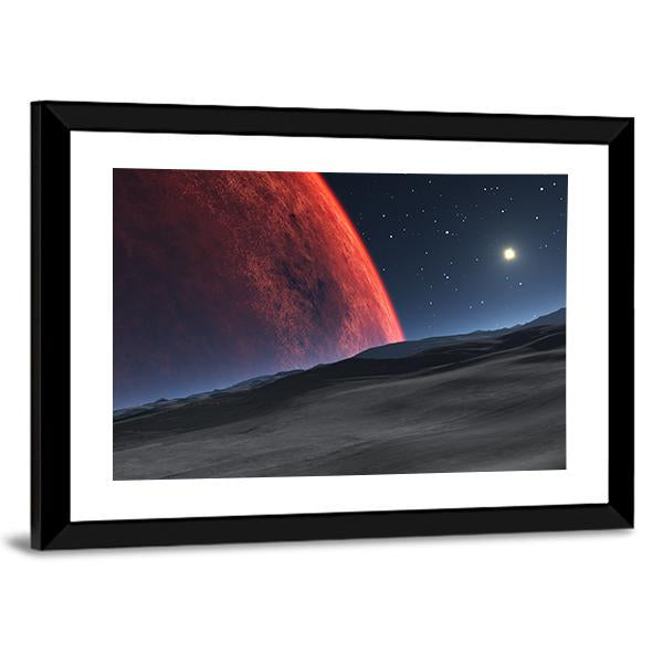 Deimos With Red Planet Canvas Wall Art-3 Horizontal-Gallery Wrap-25" x 16"-Tiaracle