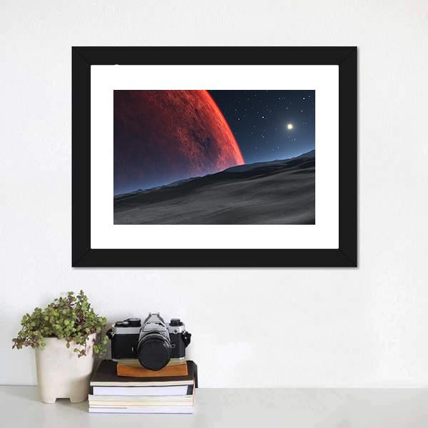 Deimos With Red Planet Canvas Wall Art-3 Horizontal-Gallery Wrap-25" x 16"-Tiaracle