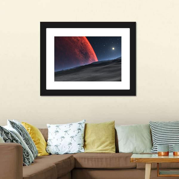 Deimos With Red Planet Canvas Wall Art-1 Piece-Framed Print-20" x 16"-Tiaracle