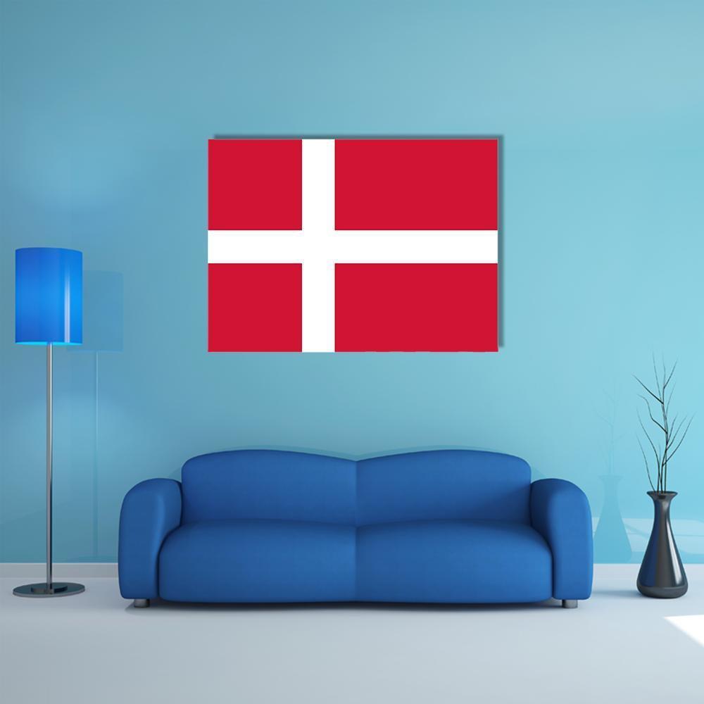 Denmark Flag Canvas Wall Art-1 Piece-Gallery Wrap-48" x 32"-Tiaracle