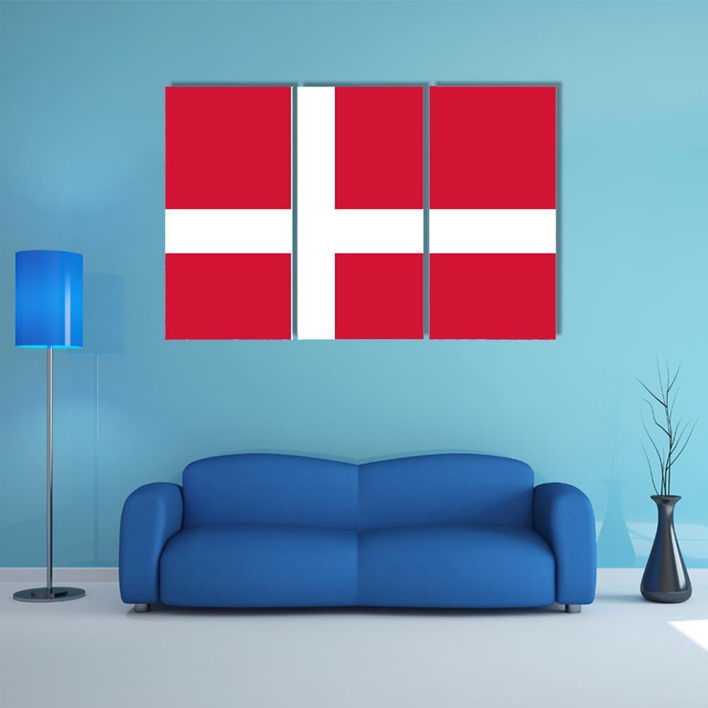 Denmark Flag Canvas Wall Art-3 Horizontal-Gallery Wrap-37" x 24"-Tiaracle
