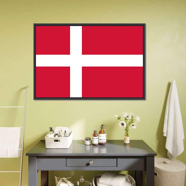 Denmark Flag Canvas Wall Art-3 Horizontal-Gallery Wrap-25" x 16"-Tiaracle