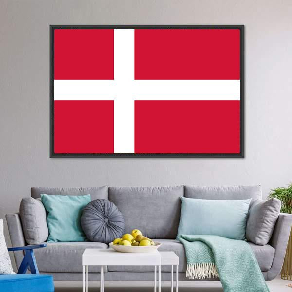 Denmark Flag Canvas Wall Art-3 Horizontal-Gallery Wrap-25" x 16"-Tiaracle