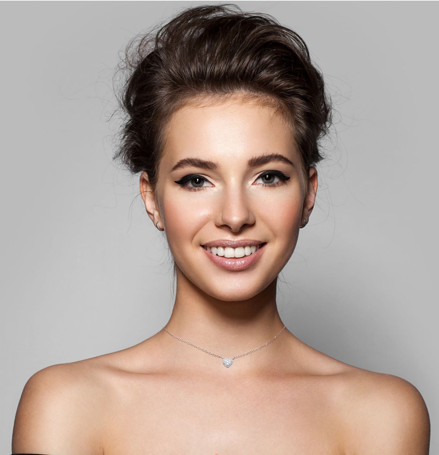 Mini-Diamant-Herz-Halskette aus 14 Karat Gold