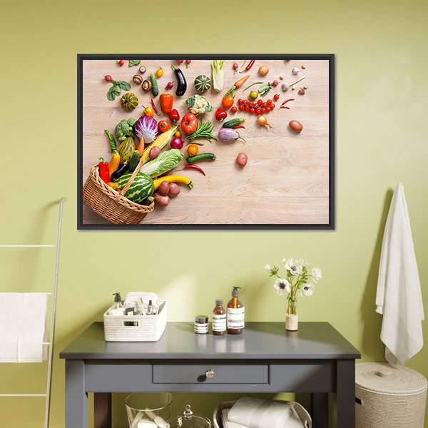 Different Fruits & Vegetables Canvas Wall Art-3 Horizontal-Gallery Wrap-25" x 16"-Tiaracle