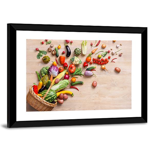 Different Fruits & Vegetables Canvas Wall Art-3 Horizontal-Gallery Wrap-25" x 16"-Tiaracle