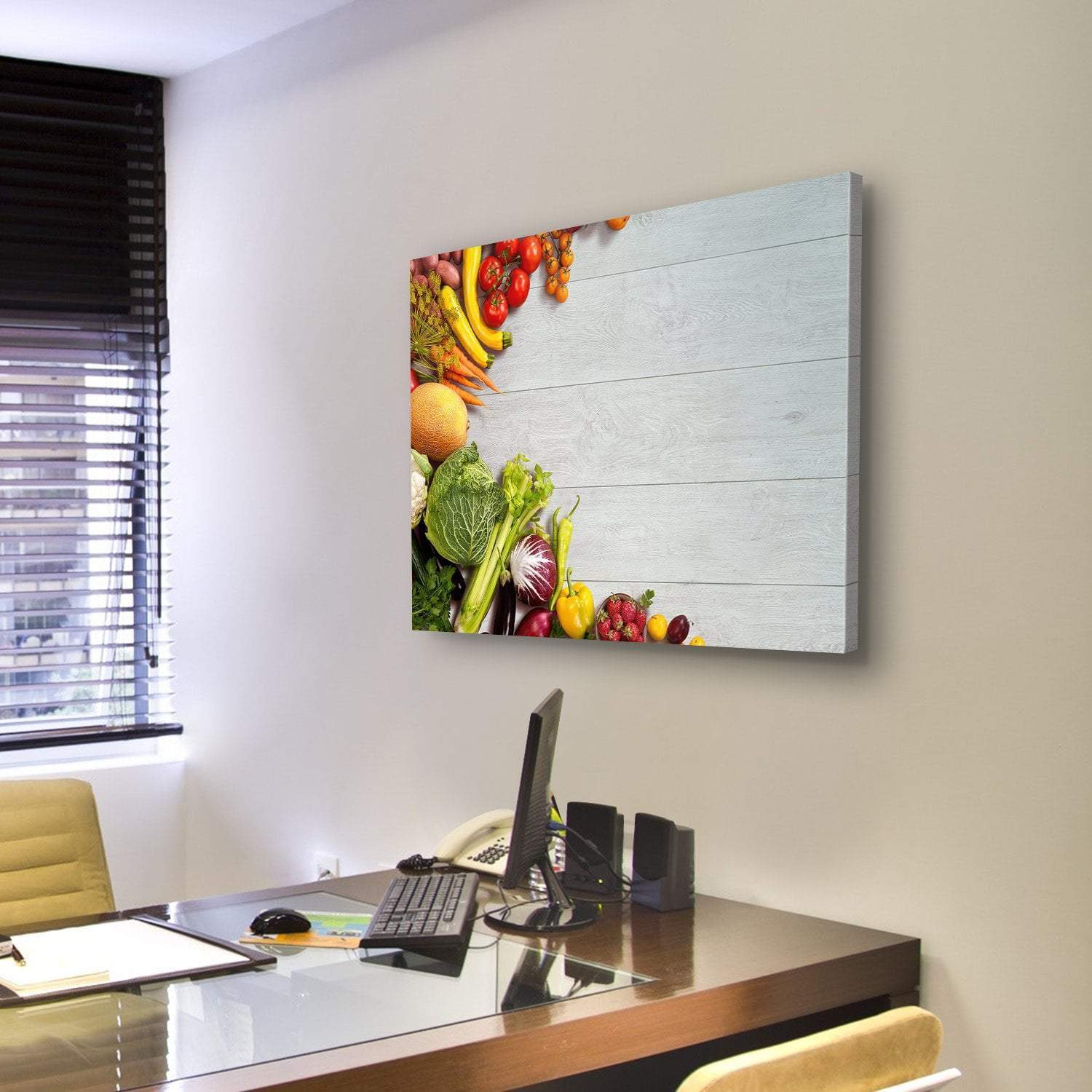 Different Vegetables And Fruits Canvas Wall Art-3 Horizontal-Gallery Wrap-25" x 16"-Tiaracle