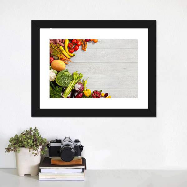 Different Vegetables And Fruits Canvas Wall Art-3 Horizontal-Gallery Wrap-25" x 16"-Tiaracle