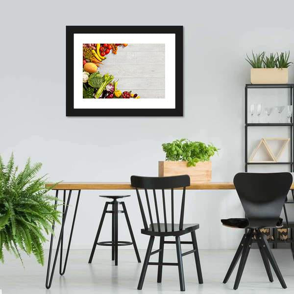 Different Vegetables And Fruits Canvas Wall Art-3 Horizontal-Gallery Wrap-25" x 16"-Tiaracle