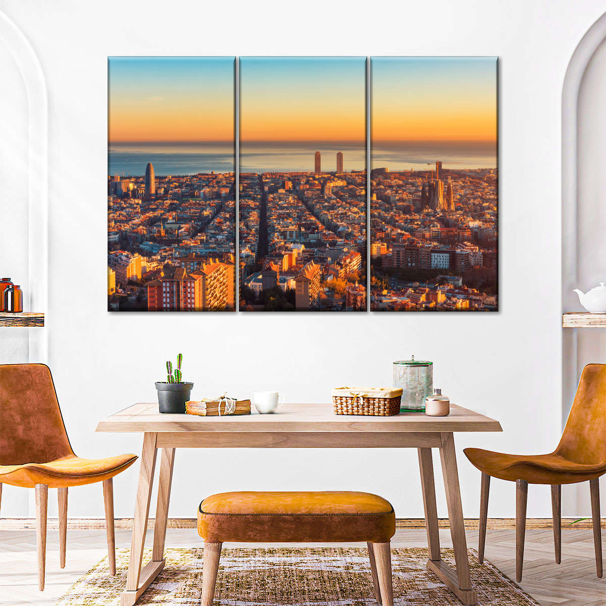 Barcelona Sunset Horizon Wandkunst