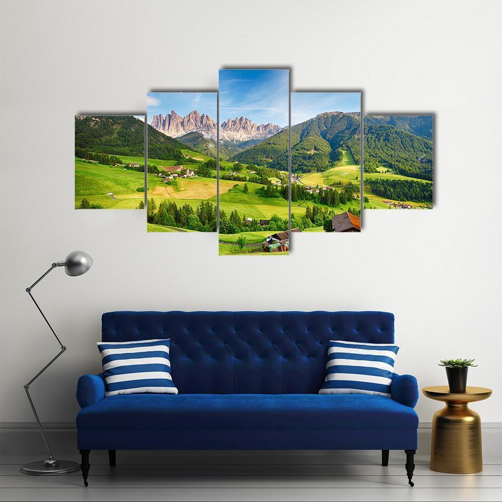 Dolomites Alps Mountain Canvas Wall Art-5 Star-Gallery Wrap-62" x 32"-Tiaracle