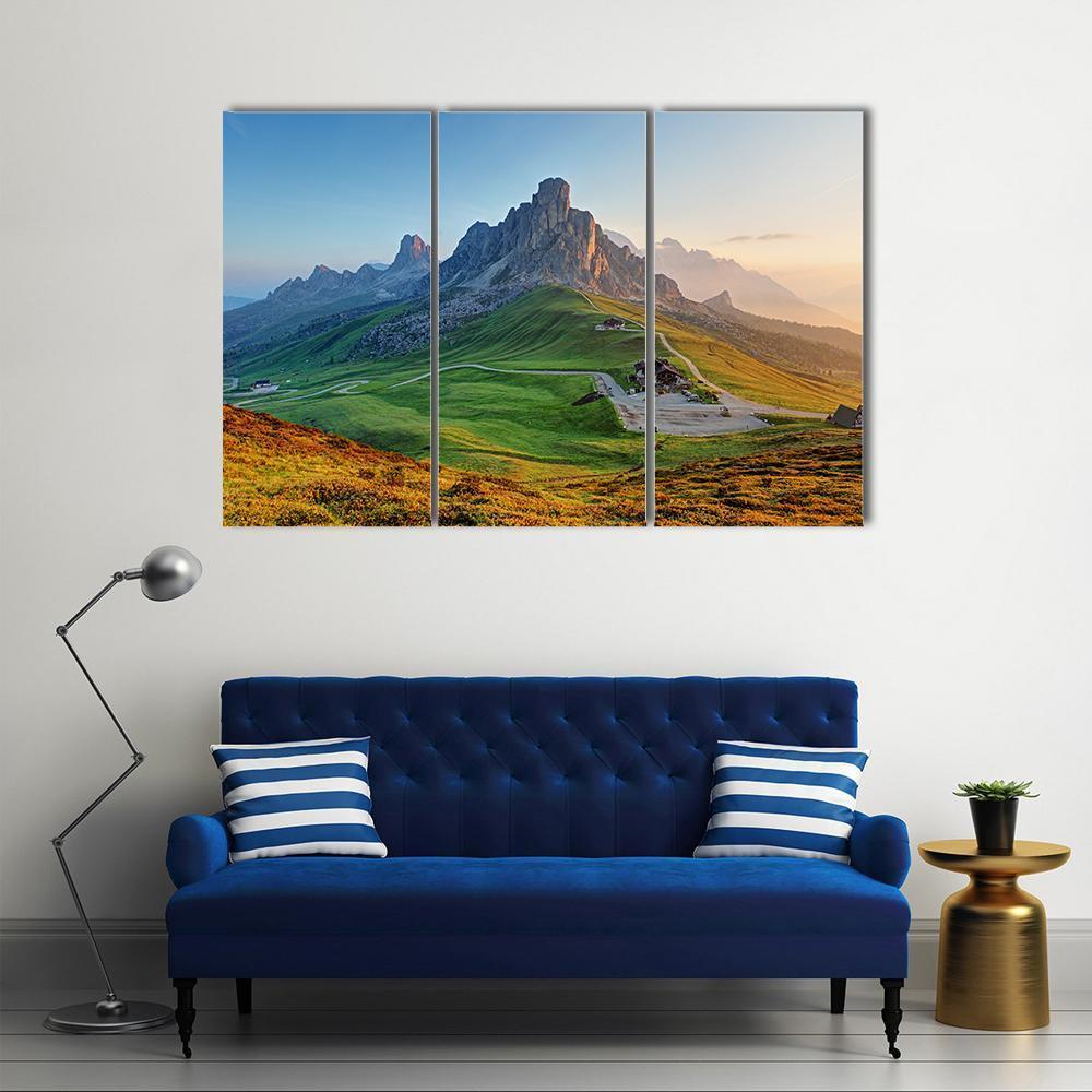 Dolomites Landscape Canvas Wall Art-3 Horizontal-Gallery Wrap-37" x 24"-Tiaracle
