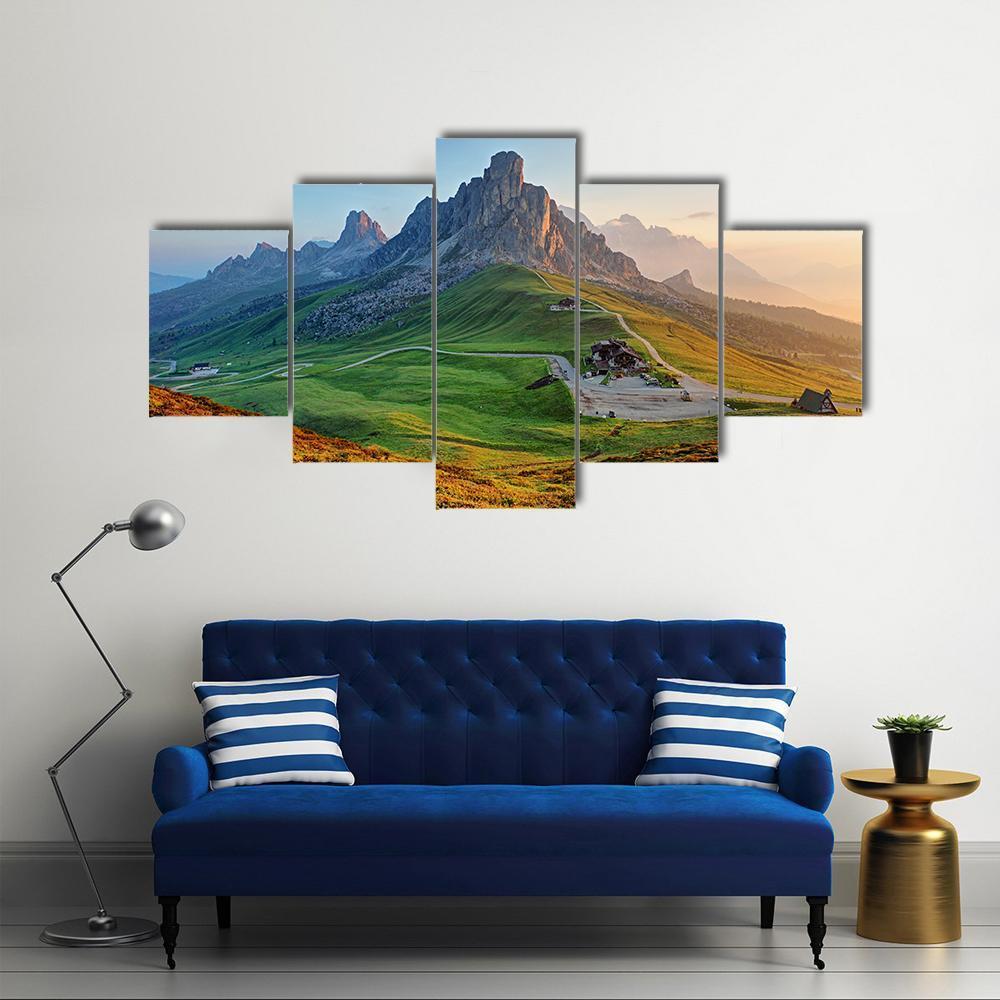 Dolomites Landscape Canvas Wall Art-5 Star-Gallery Wrap-62" x 32"-Tiaracle