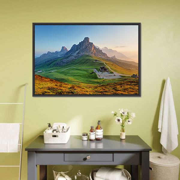 Dolomites Landscape Canvas Wall Art-3 Horizontal-Gallery Wrap-25" x 16"-Tiaracle