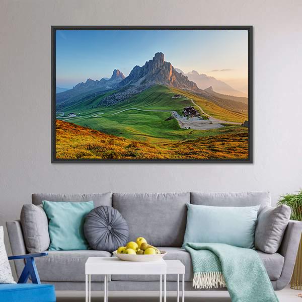 Dolomites Landscape Canvas Wall Art-3 Horizontal-Gallery Wrap-25" x 16"-Tiaracle