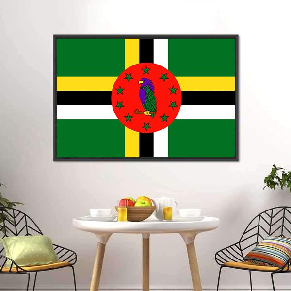Dominica Flag Canvas Wall Art-3 Horizontal-Gallery Wrap-25" x 16"-Tiaracle