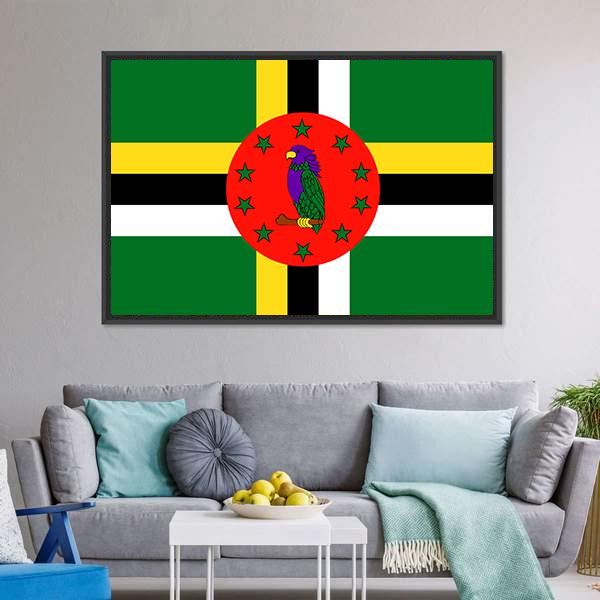 Dominica Flag Canvas Wall Art-3 Horizontal-Gallery Wrap-25" x 16"-Tiaracle