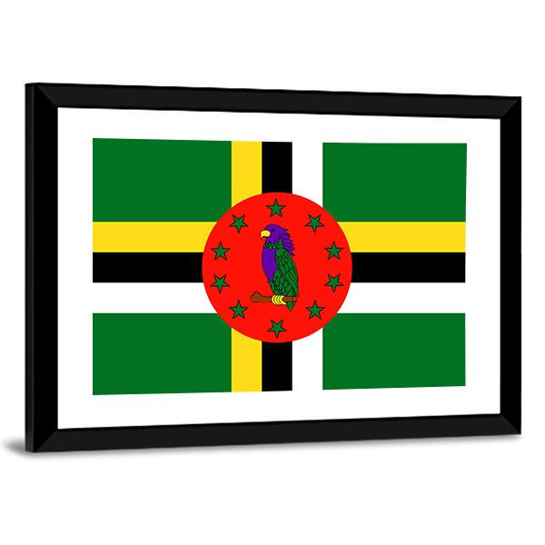 Dominica Flag Canvas Wall Art-3 Horizontal-Gallery Wrap-25" x 16"-Tiaracle