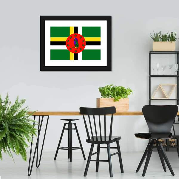 Dominica Flag Canvas Wall Art-3 Horizontal-Gallery Wrap-25" x 16"-Tiaracle