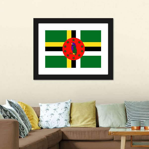 Dominica Flag Canvas Wall Art-3 Horizontal-Gallery Wrap-25" x 16"-Tiaracle