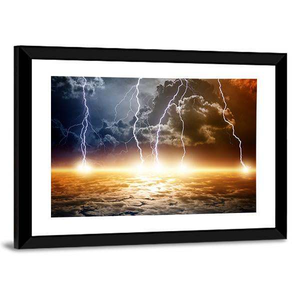 Dramatic Bright Lightning Canvas Wall Art-3 Horizontal-Gallery Wrap-25" x 16"-Tiaracle