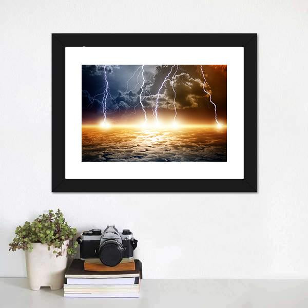 Dramatic Bright Lightning Canvas Wall Art-3 Horizontal-Gallery Wrap-25" x 16"-Tiaracle