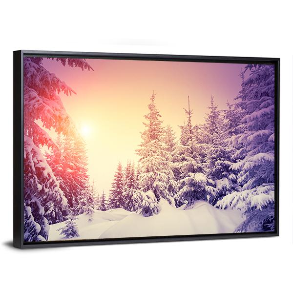 Dramatic Wintry Scene Canvas Wall Art-3 Horizontal-Gallery Wrap-25" x 16"-Tiaracle