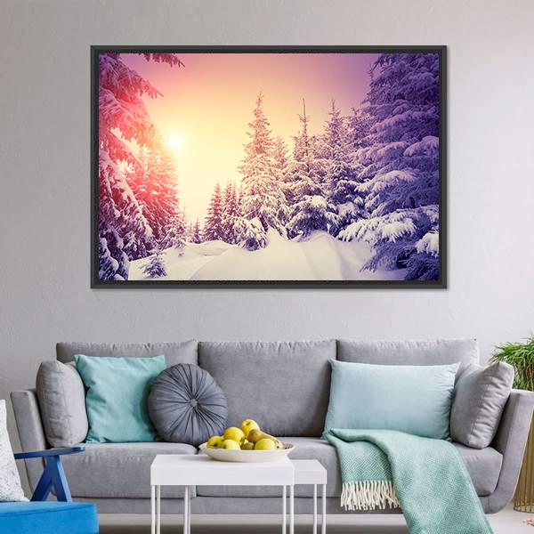 Dramatic Wintry Scene Canvas Wall Art-3 Horizontal-Gallery Wrap-25" x 16"-Tiaracle