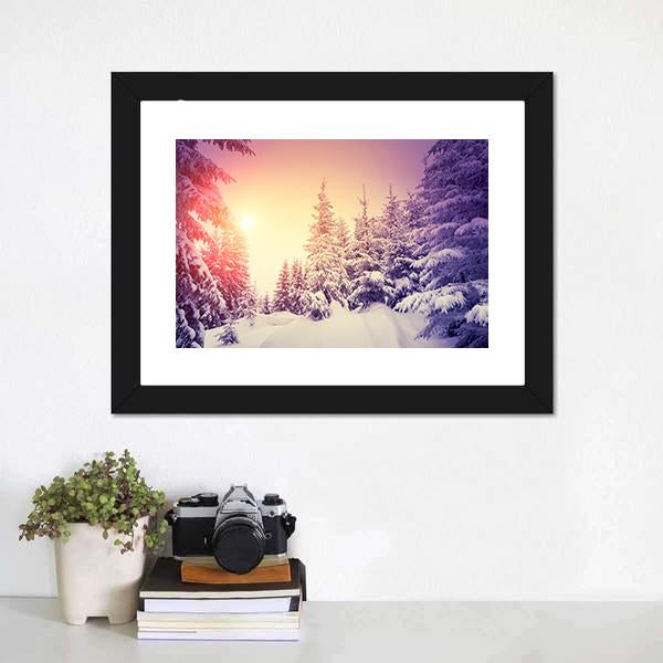 Dramatic Wintry Scene Canvas Wall Art-1 Piece-Framed Print-20" x 16"-Tiaracle