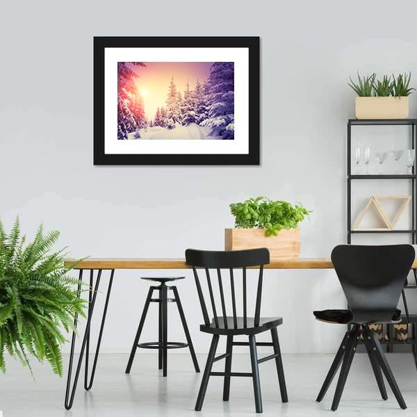 Dramatic Wintry Scene Canvas Wall Art-3 Horizontal-Gallery Wrap-25" x 16"-Tiaracle