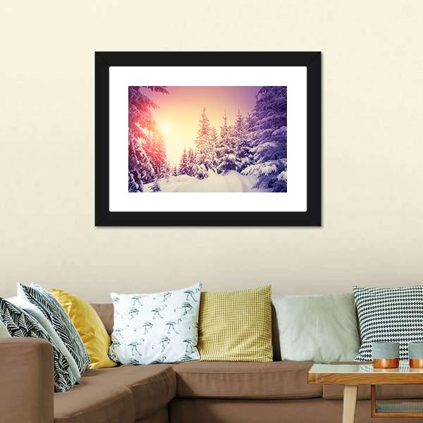 Dramatic Wintry Scene Canvas Wall Art-3 Horizontal-Gallery Wrap-25" x 16"-Tiaracle