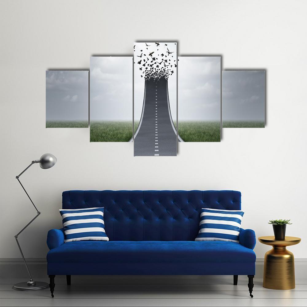 Driving Freedom Concept Canvas Wall Art-5 Star-Gallery Wrap-62" x 32"-Tiaracle