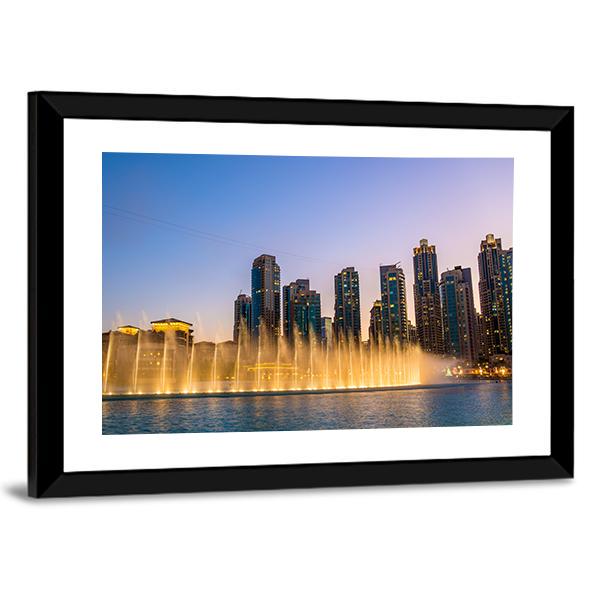 Dubai Fountain Canvas Wall Art-3 Horizontal-Gallery Wrap-25" x 16"-Tiaracle