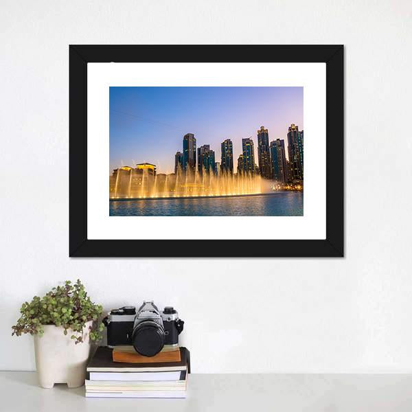 Dubai Fountain Canvas Wall Art-3 Horizontal-Gallery Wrap-25" x 16"-Tiaracle