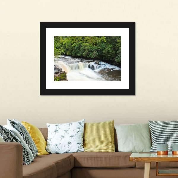 Dundaff Linn Waterfall Canvas Wall Art-1 Piece-Framed Print-20" x 16"-Tiaracle