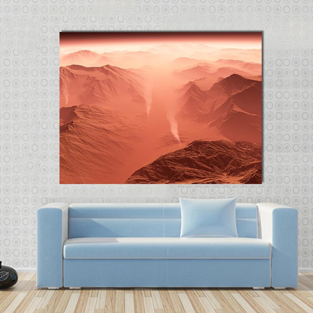 Dust Storm On Mars Canvas Wall Art-1 Piece-Gallery Wrap-48" x 32"-Tiaracle