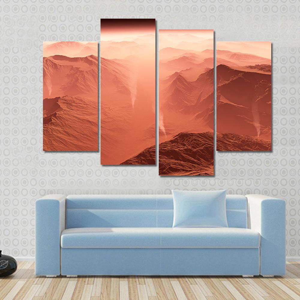 Dust Storm On Mars Canvas Wall Art-4 Pop-Gallery Wrap-50" x 32"-Tiaracle