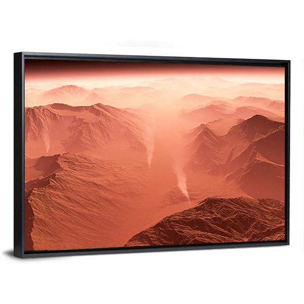 Dust Storm On Mars Canvas Wall Art-3 Horizontal-Gallery Wrap-25" x 16"-Tiaracle