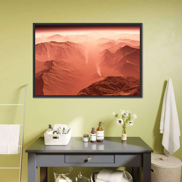 Dust Storm On Mars Canvas Wall Art-3 Horizontal-Gallery Wrap-25" x 16"-Tiaracle