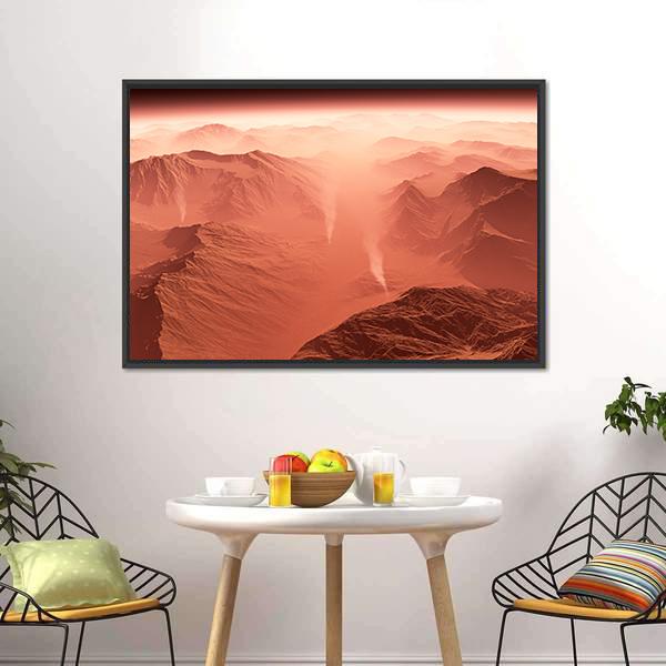 Dust Storm On Mars Canvas Wall Art-1 Piece-Floating Frame-24" x 16"-Tiaracle