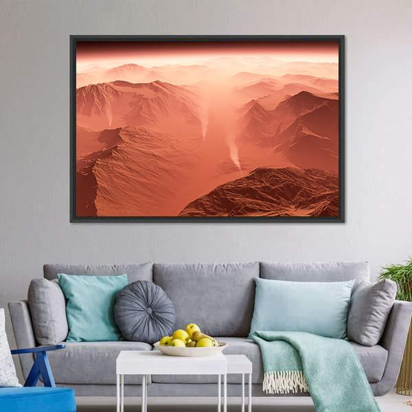 Dust Storm On Mars Canvas Wall Art-3 Horizontal-Gallery Wrap-25" x 16"-Tiaracle