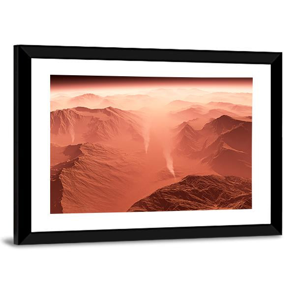 Dust Storm On Mars Canvas Wall Art-3 Horizontal-Gallery Wrap-25" x 16"-Tiaracle