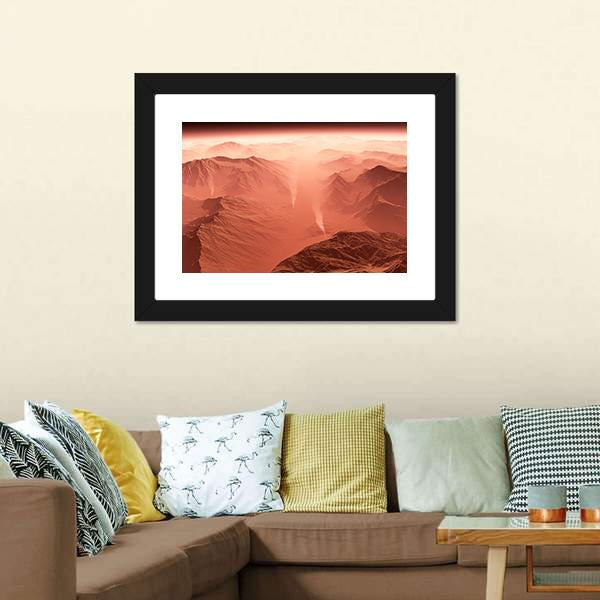 Dust Storm On Mars Canvas Wall Art-1 Piece-Framed Print-20" x 16"-Tiaracle