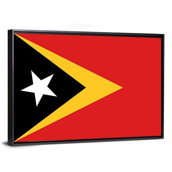 East Timor Flag Canvas Wall Art-3 Horizontal-Gallery Wrap-25" x 16"-Tiaracle