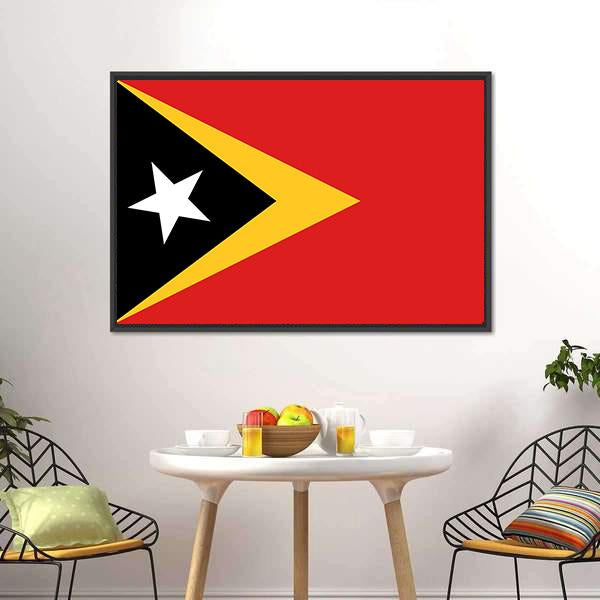 East Timor Flag Canvas Wall Art-1 Piece-Floating Frame-24" x 16"-Tiaracle