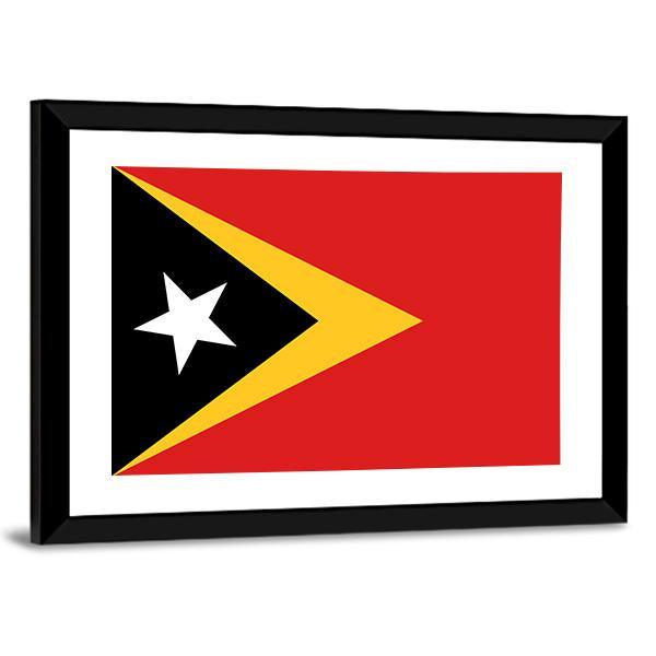 East Timor Flag Canvas Wall Art-3 Horizontal-Gallery Wrap-25" x 16"-Tiaracle