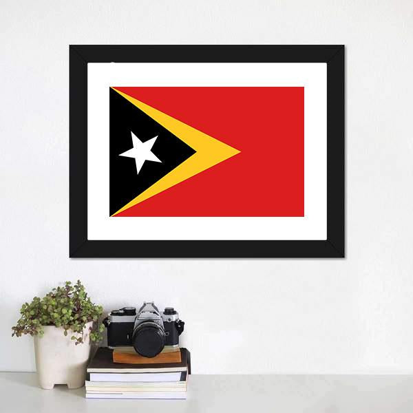 East Timor Flag Canvas Wall Art-3 Horizontal-Gallery Wrap-25" x 16"-Tiaracle