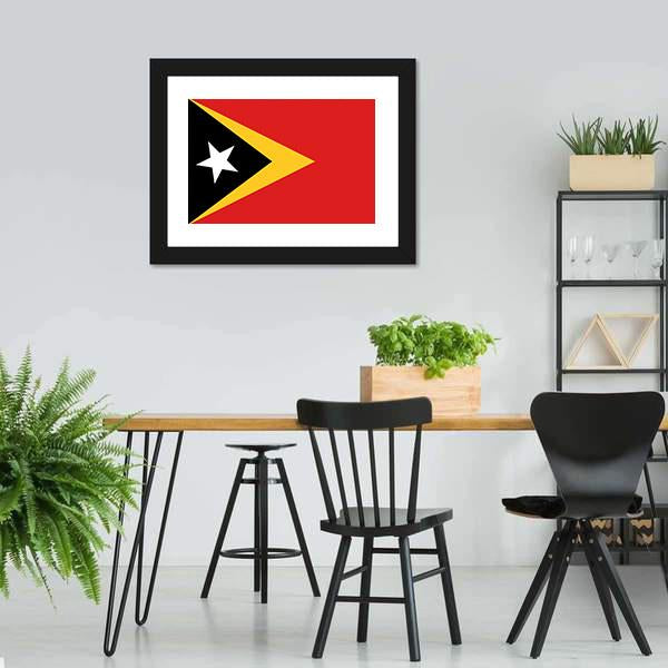East Timor Flag Canvas Wall Art-3 Horizontal-Gallery Wrap-25" x 16"-Tiaracle