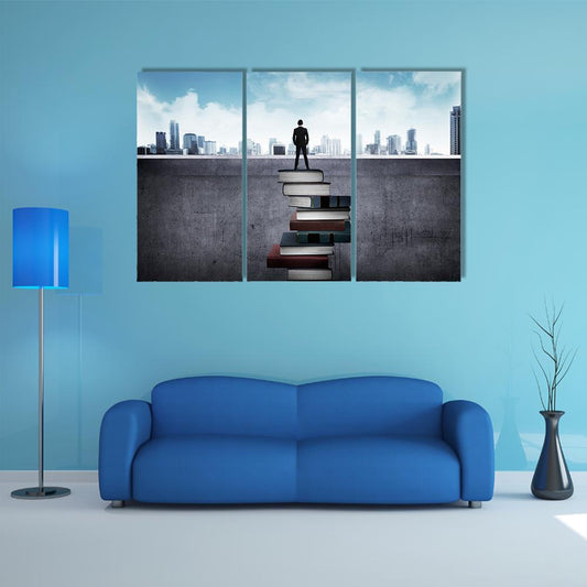 Education For Success Concept Canvas Wall Art-3 Horizontal-Gallery Wrap-37" x 24"-Tiaracle